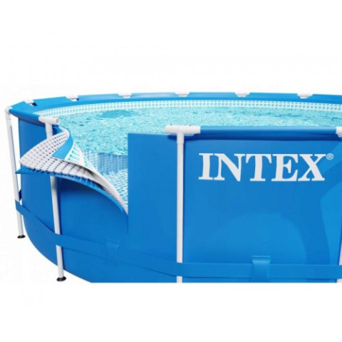 Каркасний басейн Intex 457x122 см круглий з картриджним фільтром 16,8 м³ з драбиною,тентом та підстилкою (28242)