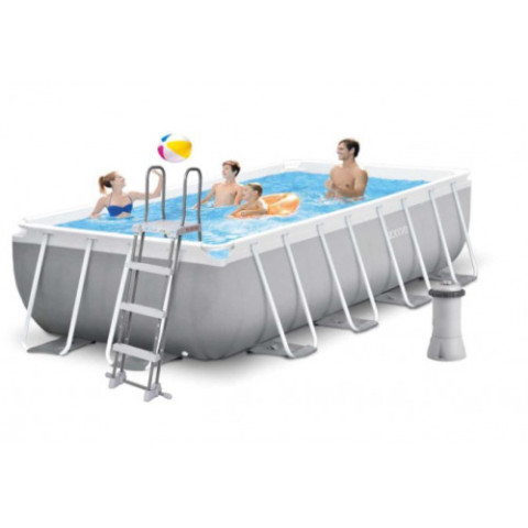 Каркасний басейн Intex 122x400x200 см прямокутний з картриджним фільтром 8,4 м³ зі сходами (26790)