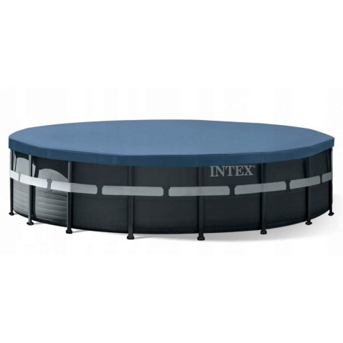 Каркасний басейн Intex 732x132 см круглий великий з піщаним фільтром 47,2 м³ з драбиною,тентом та підстилкою (26340)