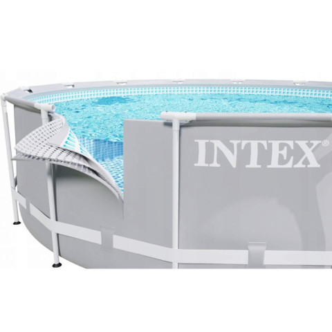 Каркасний басейн Intex 610x132 см круглий великий з картриджним фільтром 32,7 м³ з драбиною,тентом та підстилкою (26756)