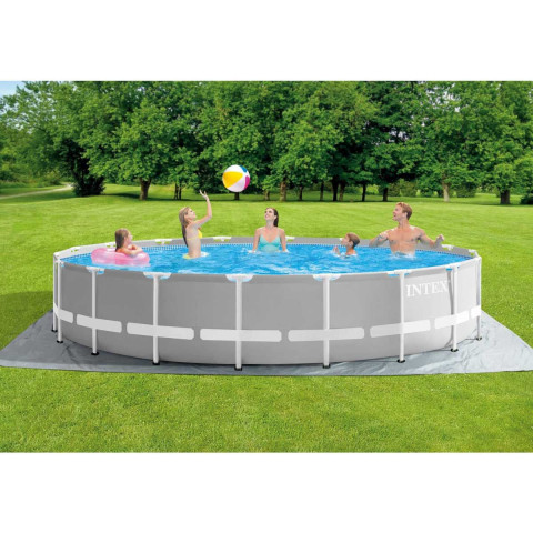 Каркасний басейн Intex 549x122 см круглий з картриджним фільтром 24,3 м³ зі сходами, підкладкою та тентом (26732)