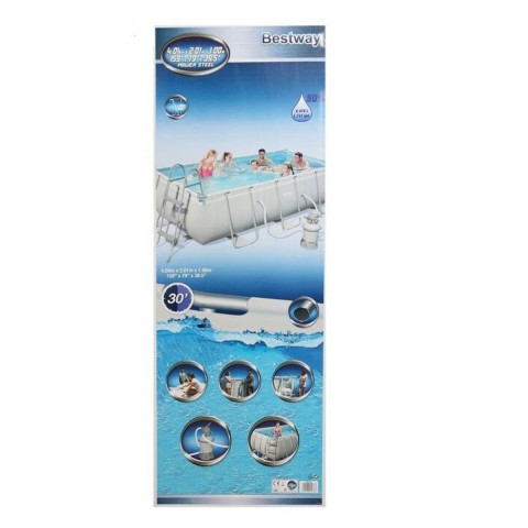 Каркасний басейн Bestway 404x201x100 см прямокутний з картриджним фільтром 6,5 м³ зі сходами та дозатором хлору (56441)