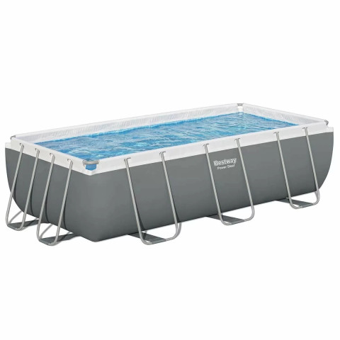 Каркасний басейн Bestway 404x201x100 см прямокутний з картриджним фільтром 6,5 м³ зі сходами та дозатором хлору (56441)