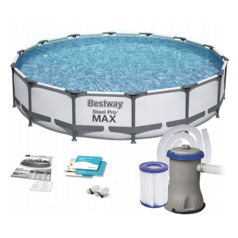 Каркасний басейн Bestway 427x84 см круглий з картриджним фільтром 10,2 м³ (56595)