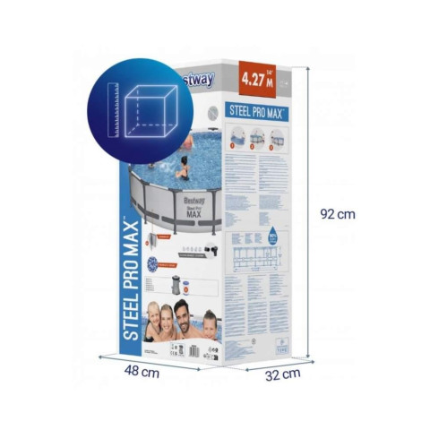 Каркасний басейн Bestway 427x84 см круглий з картриджним фільтром 10,2 м³ (56595)