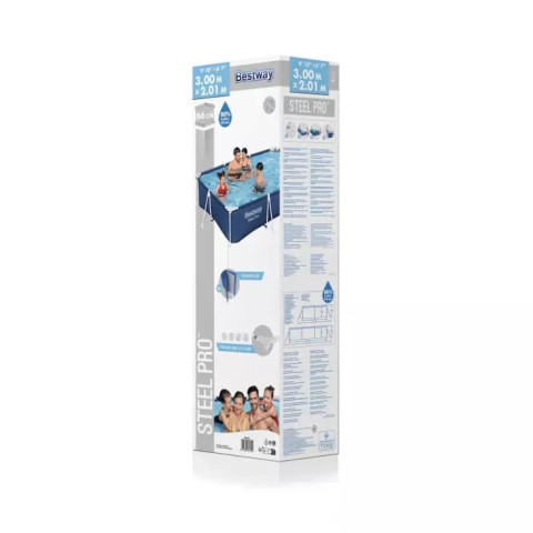 Каркасний басейн Bestway 300x201x66 см прямокутний для дітей без фільтра 3,3 м³ (56404)