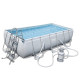 Каркасний басейн Bestway 132x640x274 см прямокутний великий з піщаним фільтром 19,3 м³ з драбиною та тентом (5612)