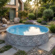 Комплект чеського морозостійкого басейну (500х120 см) Azuro Stone круглий, лайнер Lagoon 0.5 мм, 24 м³ металевий збірний