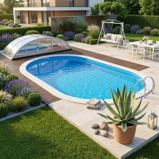Чеський морозостійкий басейн (800x416х150 см) Azuro Ibiza овальний, без лайнера, 50 м³ металевий збірний