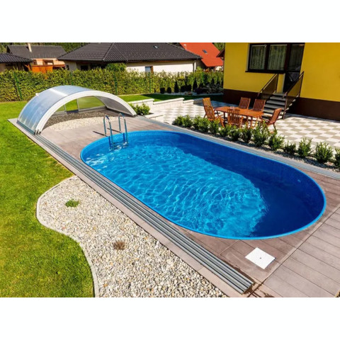 Чеський морозостійкий басейн (800x416х150 см) Azuro Ibiza овальний, без лайнера, 50 м³ металевий збірний