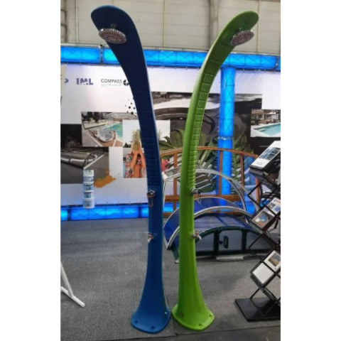 Вуличний душ для дачі та басейну Formidra Cobra 32 л синій 217 см з мийкою для ніг