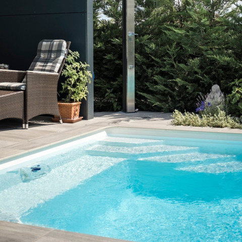 Композитний керамічний басейн Rhino Pools Monaco 1000 Shadow Grey (1000 х 370 х 150 см)