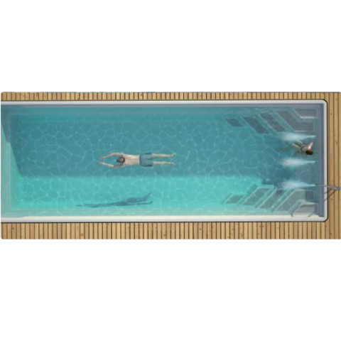Композитний керамічний басейн Rhino Pools Monaco 1000 Steel Grey (1000 х 370 х 150 см)