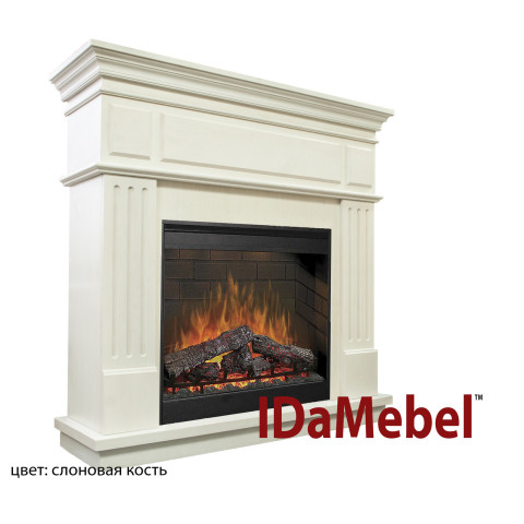 Камінокомплект електричний Dimplex IDaMebel New York білий з каміном Symphony DF2608