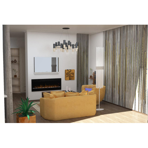Електрокамін з обігрівом, кристалами, кольорами декоративний Dimplex Prism 50 LED (BLF5051) чорний настінний