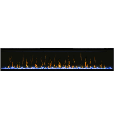 Електрокамін з обігрівом, кристалами, кольорами декоративний Dimplex Ignite XLF74 чорний вбудований