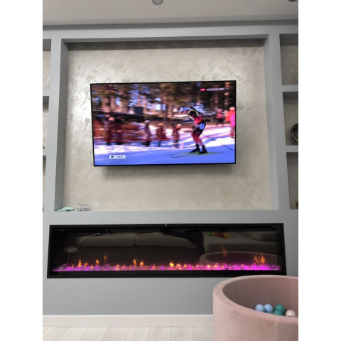 Електрокамін з обігрівом, кристалами, кольорами декоративний Dimplex Ignite XLF74 чорний вбудований