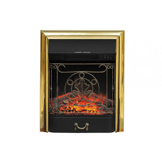 Електрокамін з обігрівом, звуком та ефектом полум'я декоративний Royal Flame Majestic FX Brass чорний вбудований