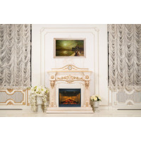 Камінокомплект електричний Dimplex IDaMebel LONDON білий з каміном Symphony DF2608