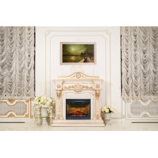 Камінокомплект електричний Dimplex IDaMebel LONDON білий з каміном Symphony DF2608