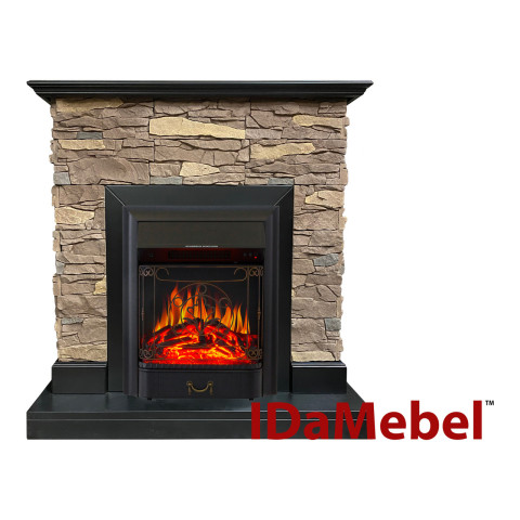 Камінокомплект електричний Dimplex IDaMebel Gemma Black в класичному стилі з каміном Majestic Black