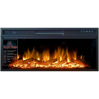 Електрокамін з ефектом полум'я декоративний Royal Flame Vision 42 LOG LED чорний вбудований