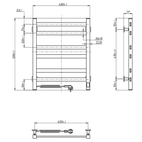 Водяна рушникосушка NAVIN Loft 500х800