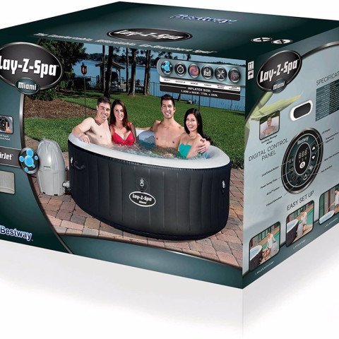 Надувний СПА-джакузі Bestway Lay-Z-Spa Miami круглий 180x66 см 2-4-місний аеромасаж