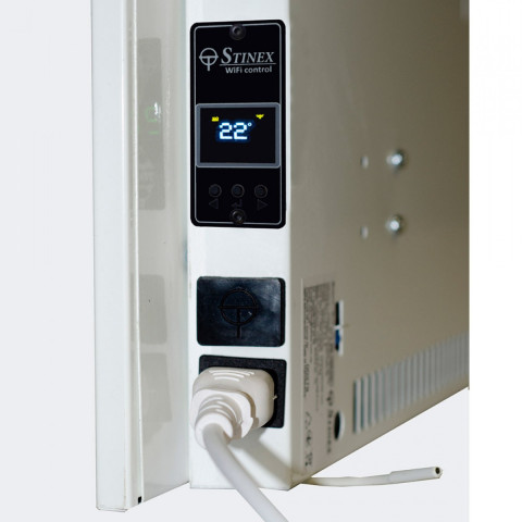 Обігрівач керамічний до 16 м2 Stinex PLC-T 500-1000/220 Wi-Fi білий (45 х 90 см) 1000 Вт з терморегулятором