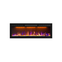 Електрокамін з ефектом полум'я декоративний Royal Flame Crystal 50 чорний вбудований