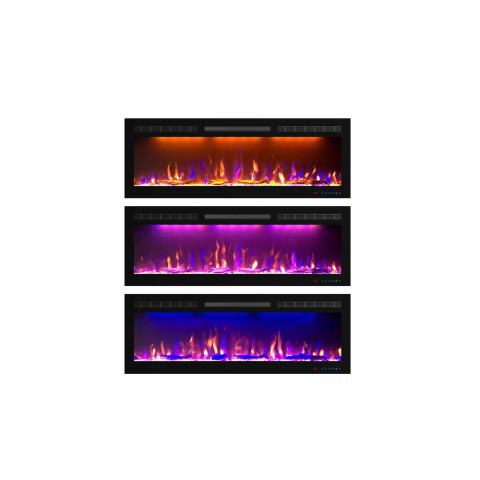 Електрокамін з ефектом полум'я декоративний Royal Flame Crystal 50 чорний вбудований
