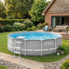 Каркасний басейн Intex 366x122 см круглий з картриджним фільтром 10,7 м³ з драбиною (26718)