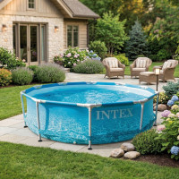 Каркасний басейн Intex 305x76 см круглий для дітей без фільтра 4,5 м³ морський принт (28206)
