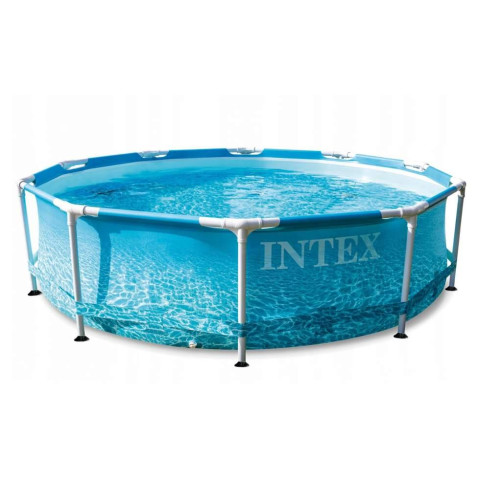 Каркасний басейн Intex 305x76 см круглий для дітей без фільтра 4,5 м³ морський принт (28206)