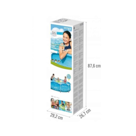 Каркасний басейн Intex 305x76 см круглий для дітей без фільтра 4,5 м³ морський принт (28206)