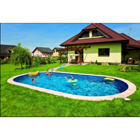 Чеський морозостійкий басейн (525х320х150 см) Azuro Ibiza овальний, з отворами, для монтажу в ґрунт, без лайнера, 25 м³ металевий