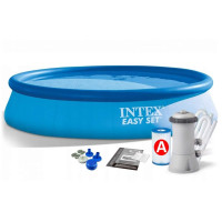 Надувний басейн Intex Easy Set 28132 (366x76 см) з фільтр-насосом картриджний круглий дитячий