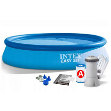 Надувний басейн Intex Easy Set 28132 (366x76 см) з фільтр-насосом картриджний круглий дитячий