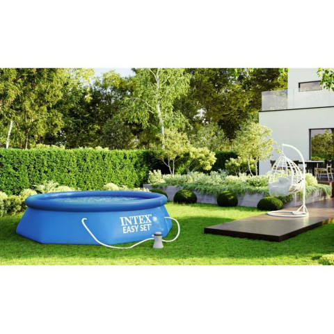 Надувний басейн Intex Easy Set 28132 (366x76 см) з фільтр-насосом картриджний круглий дитячий