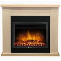 Камінокомплект електричний Dimplex IDaMebel Agata молочний дуб з каміном Electrolux EFP/P-2520LS