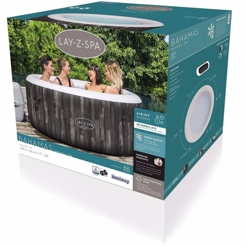 Надувний СПА-джакузі Bestway Lay-Z-Spa Bahamas круглий 180x66 см 2-4-місний аеромасаж