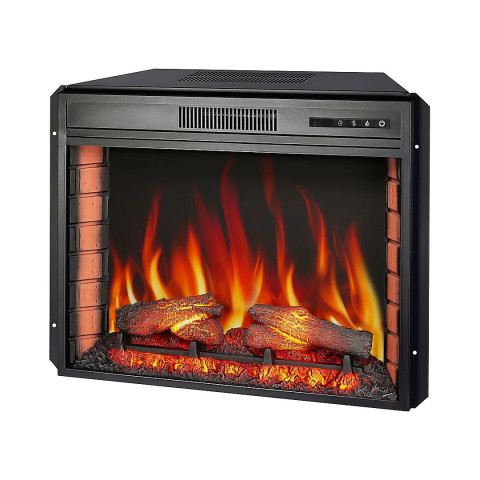 Електрокамін з обігрівом, звуком та пультом ДУ декоративний ArtiFlame AF28S чорний вбудований