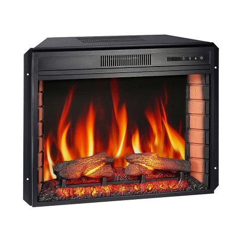Електрокамін з обігрівом, звуком та пультом ДУ декоративний ArtiFlame AF28S чорний вбудований