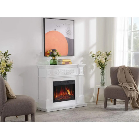 Камінокомплект ArtiFlame Toscana AF23S з обігрівом і звуком горіння вогню (106.6 х 92.5 см) білий