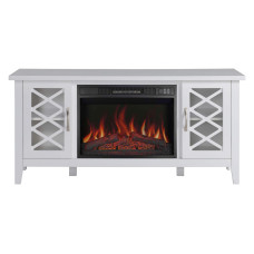 Камінокомплект ArtiFlame Odessa AF23S з обігрівом і звуком горіння вогню (137.1 х 64.5 см) білий
