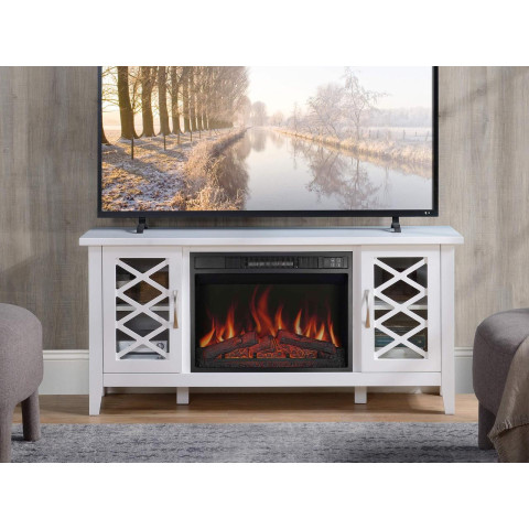 Камінокомплект ArtiFlame Odessa AF23S з обігрівом і звуком горіння вогню (137.1 х 64.5 см) білий