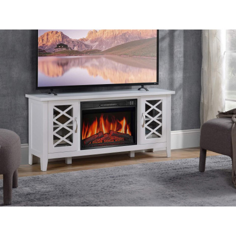 Камінокомплект ArtiFlame Odessa AF23S з обігрівом і звуком горіння вогню (137.1 х 64.5 см) білий