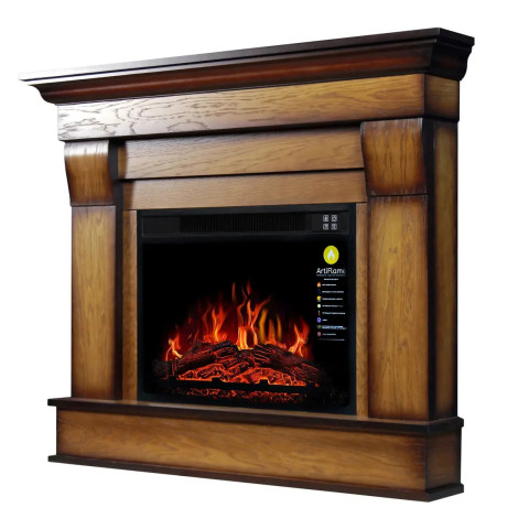Камінокомплект ArtiFlame Albion Corner AF23S Дуб антик, зі звуком (90 х 110.6 см) кутовий