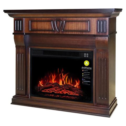 Камінокомплект ArtiFlame Beethoven АF23S махагон коричневий антик зі звуком (98 х 85 х 35 см)