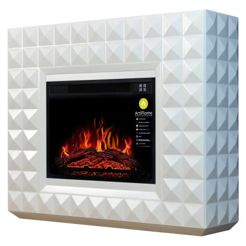 Камінокомплект ArtiFlame Diamond AF23S білий б'янко (107.5 х 90.5 см) зі звуком